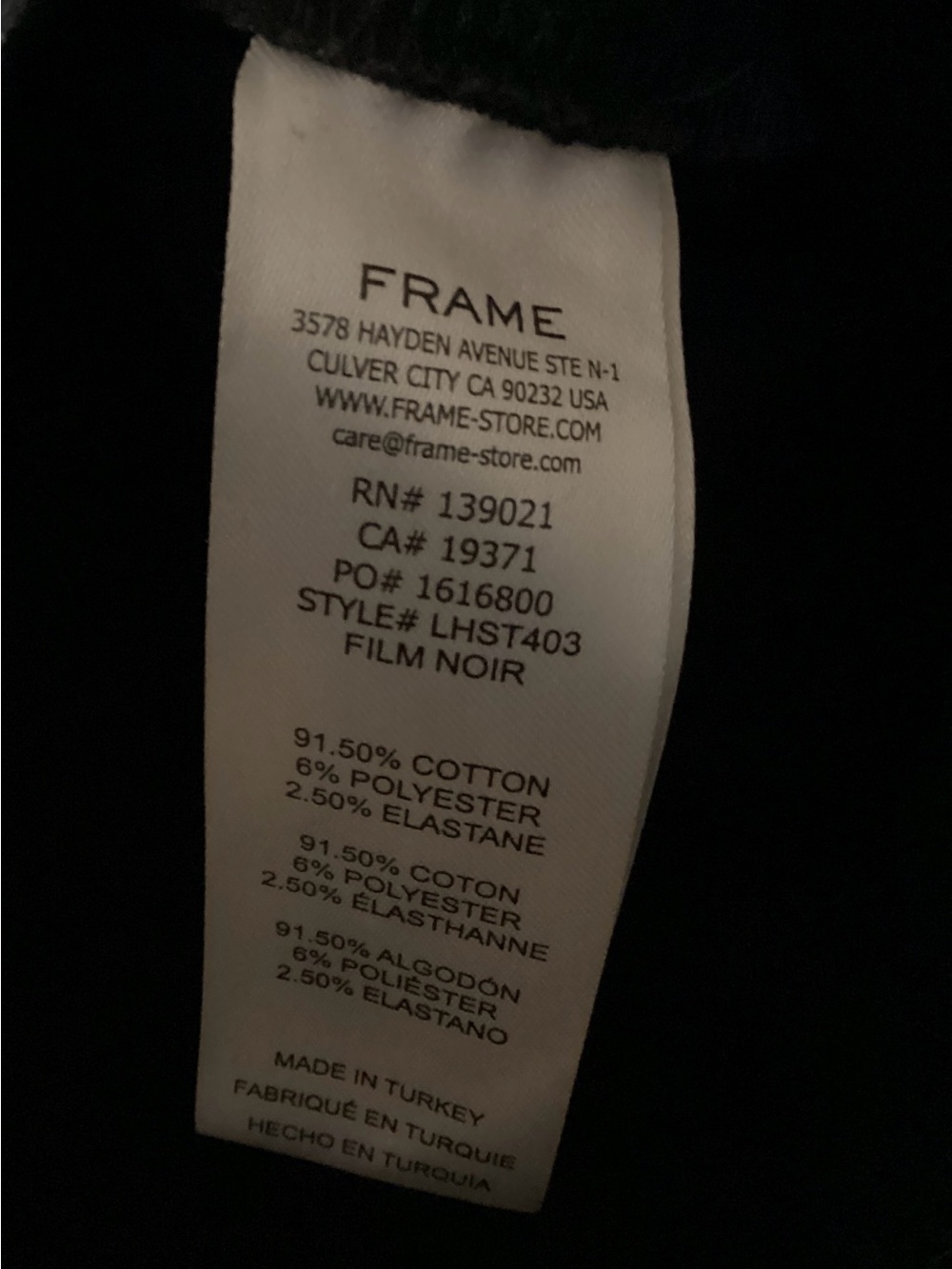 FRAME Le High Straight High Rise Jeans Film Noir Black Size 30 - Picture 5 of 5